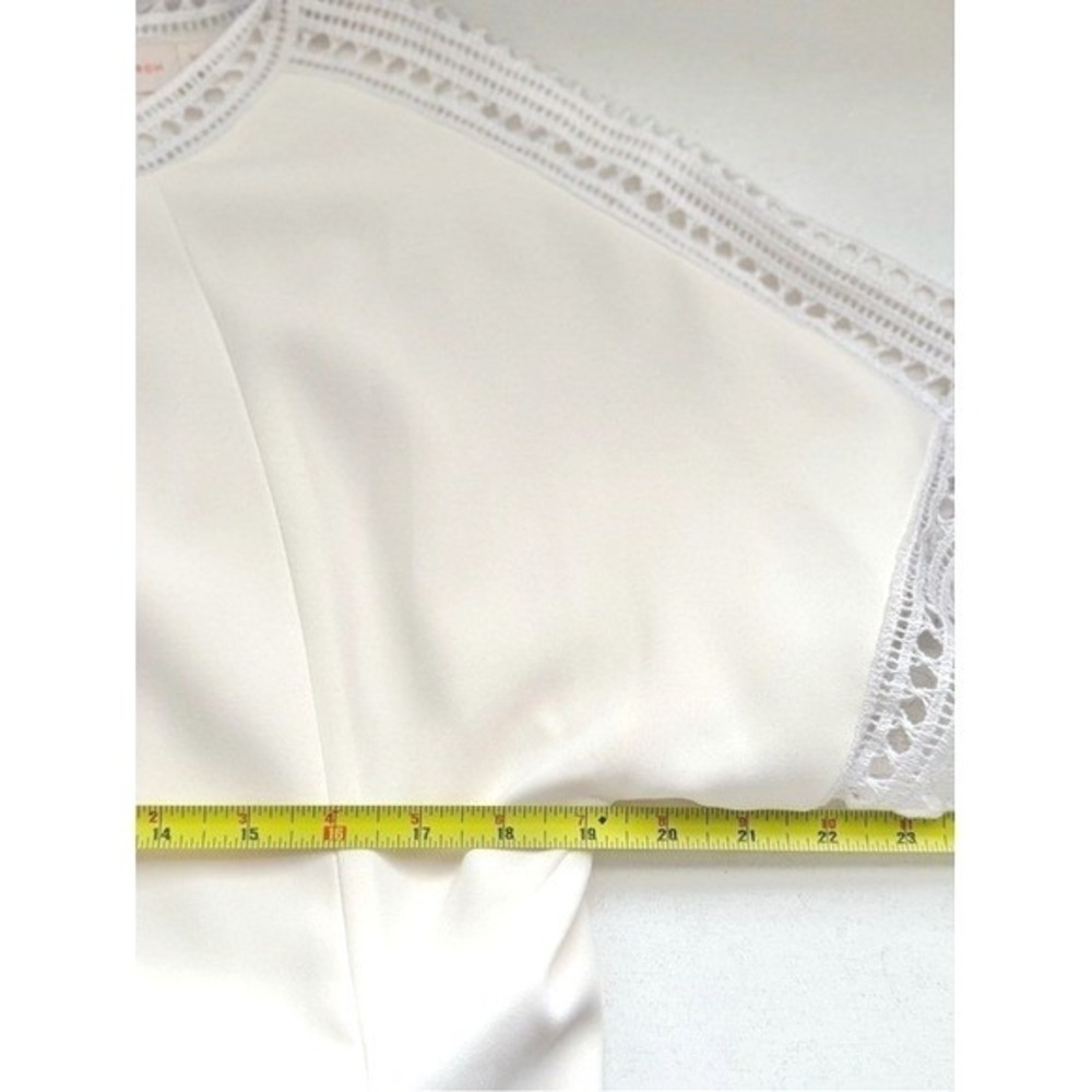 Tory Burch Marissa Ivory Cream Crochet Lace Trim Shift Dress Sz 14‎ - Picture 12 of 14